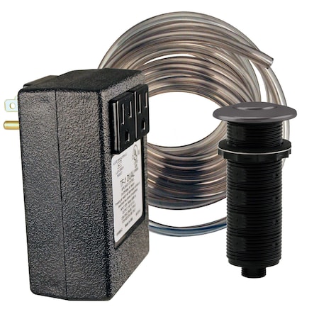 Westbrass Sink Deck Disposal Air Switch with Flush Button and Dual Outlet Box, Matte Black ASB-2B3-62